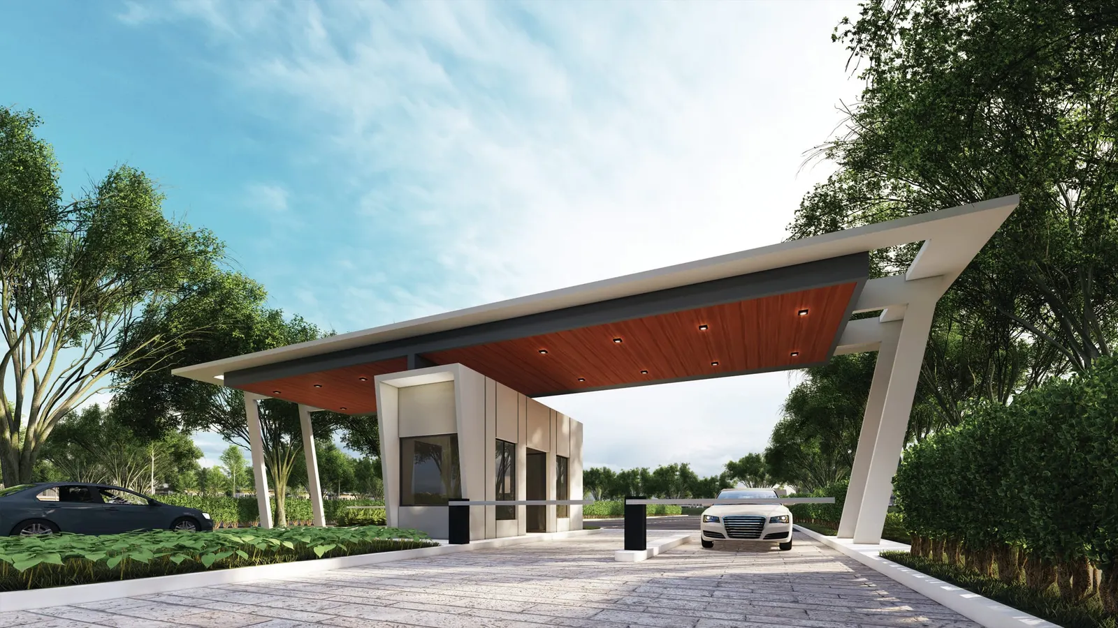 Render of guarded entrance of Taman Mutiara Maju