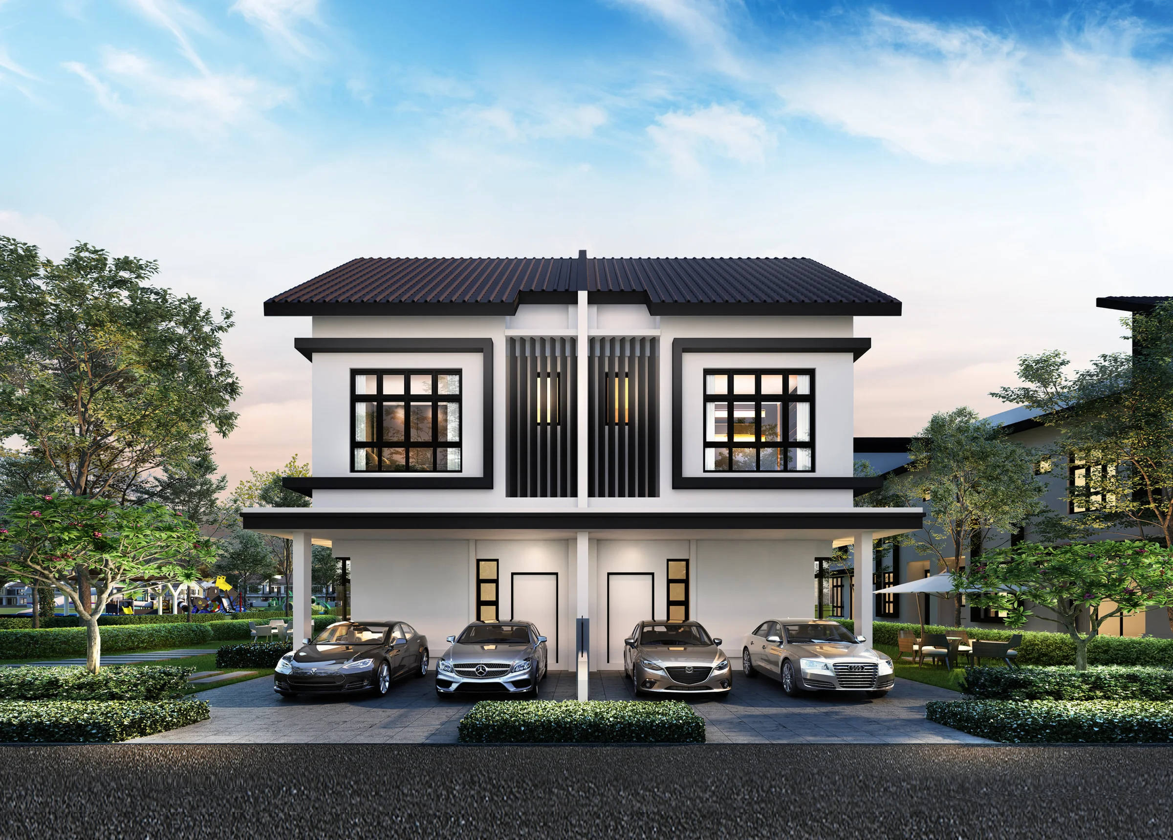 Luxe 2-storey cluster house exterior artist's impression